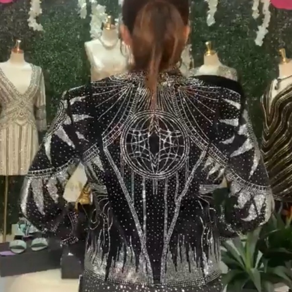 Velvet jacket w/rhinestones - Picture 11 of 14